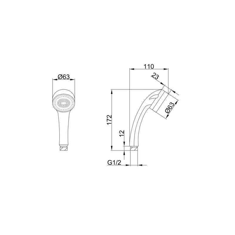 Frap Лійка-розпилювач F011, 1-режим, хром