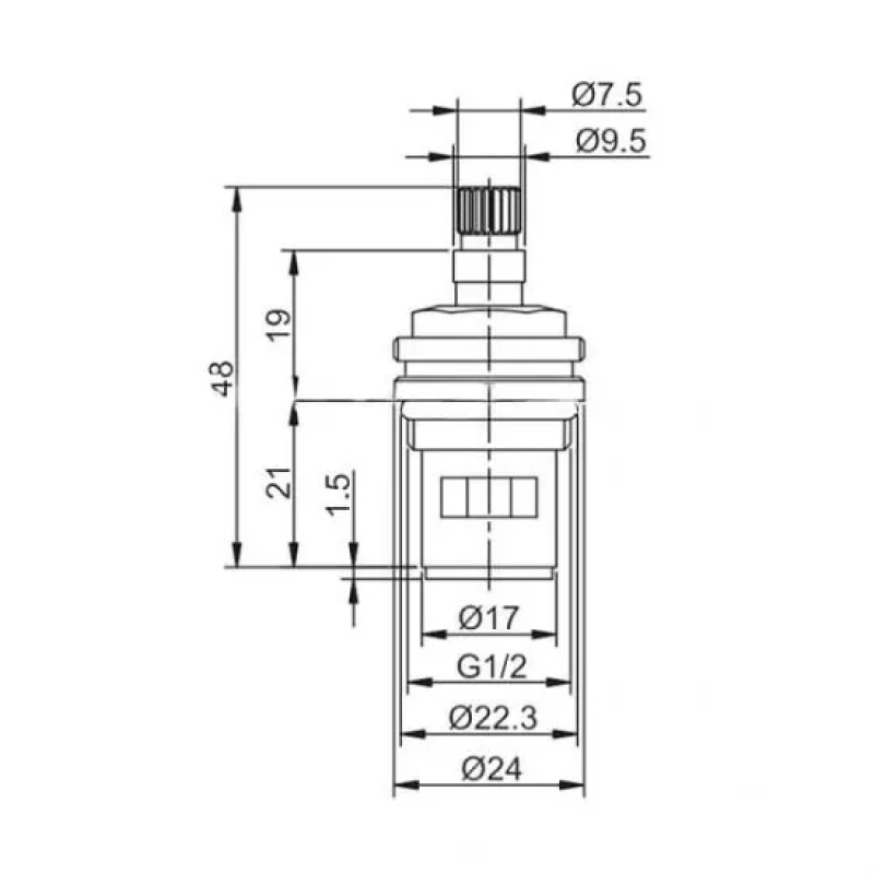 Frap Кран-букса F52-12, 20 шлицев 180° Кран-букса F52-12, 20 шлицев 180°
