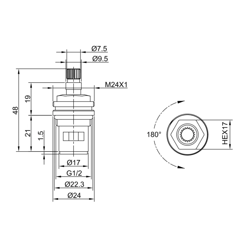 Frap Кран-букса F52-16, 20 шліців 180°