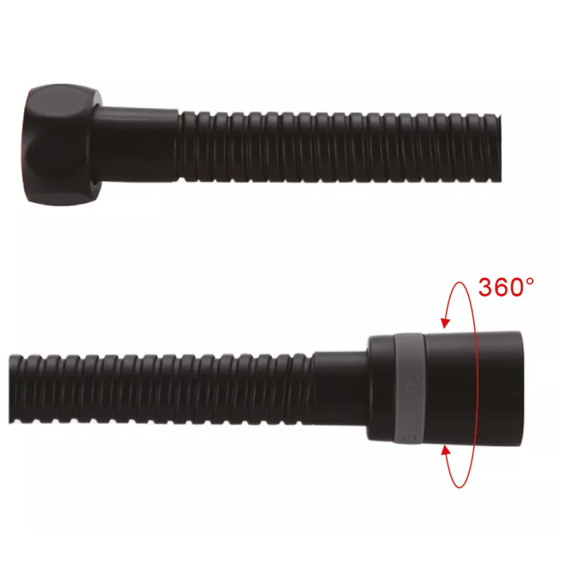 GAPPO Душовий шланг G45-3, 1500 мм, неіржавка сталь, чорний