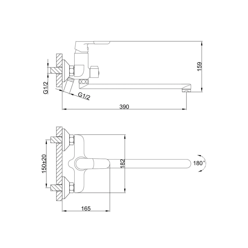 Frap Змішувач для ванни F2234, білий/хром