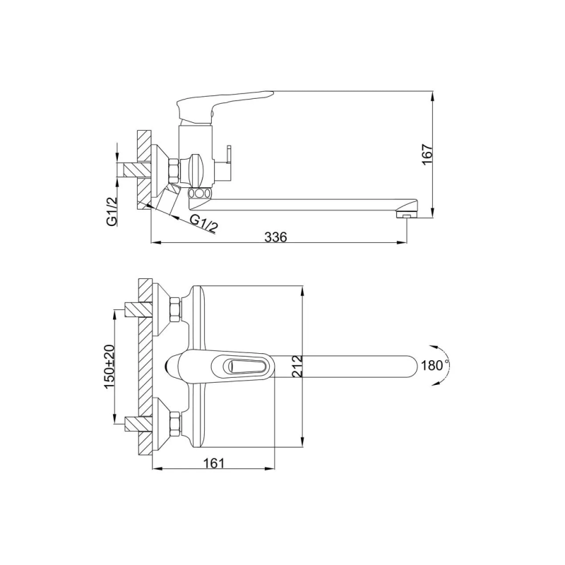 Frap Змішувач для ванни F2249, білий/хром