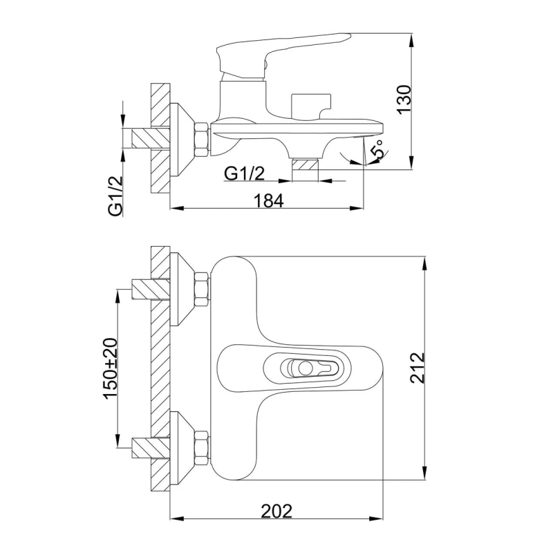Frap Змішувач для ванни F3249, білий/хром