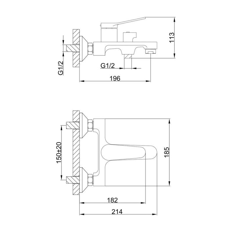 Frap Змішувач для ванни F3245, білий/хром