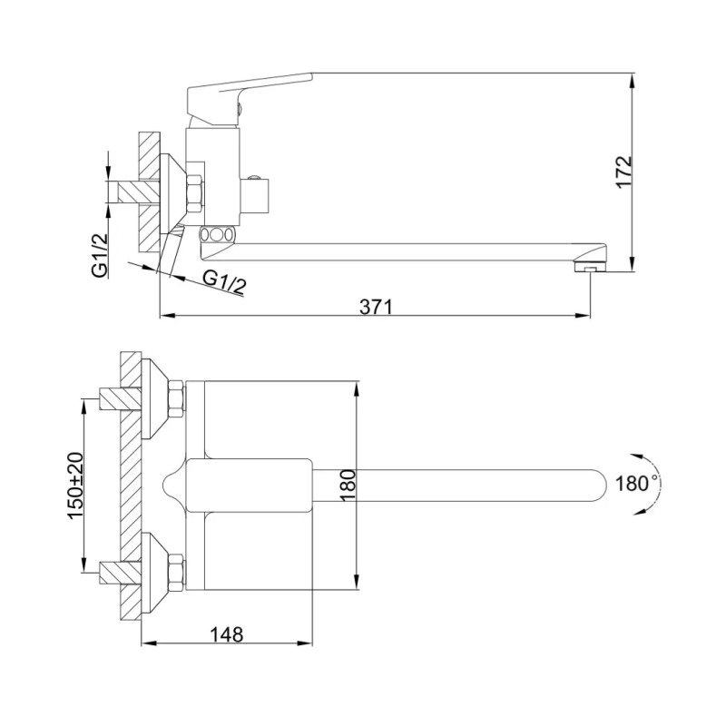 Frap Змішувач для ванни F2246, хром