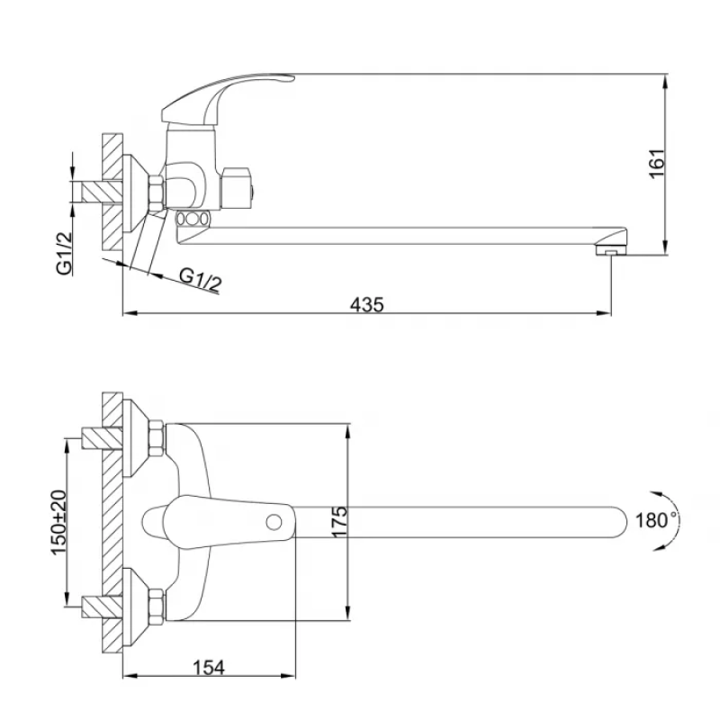 Frap Змішувач для ванни F2236, хром