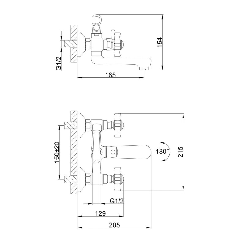 Frap Змішувач для ванни F3024, хром
