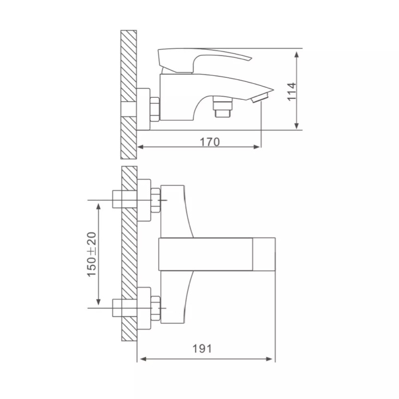 GAPPO Змішувач для ванни G3007, хром
