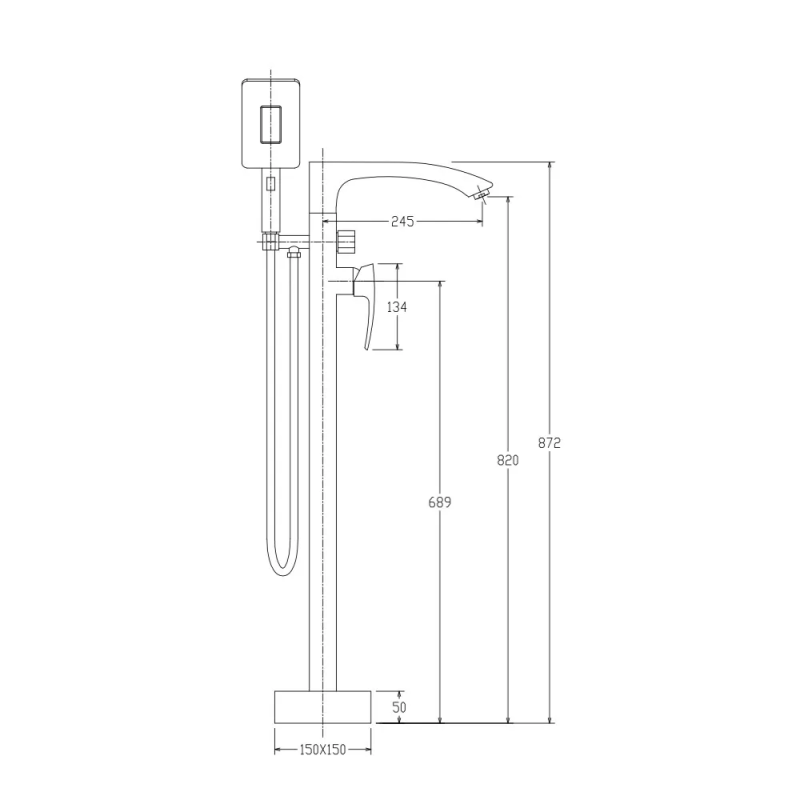 GAPPO Змішувач для ванни для підлоги G3007-8, білий/хром