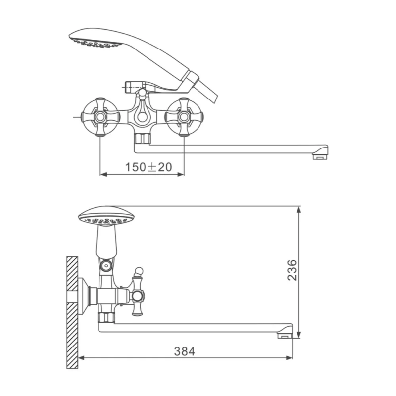 GAPPO Змішувач для ванни G2242, хром