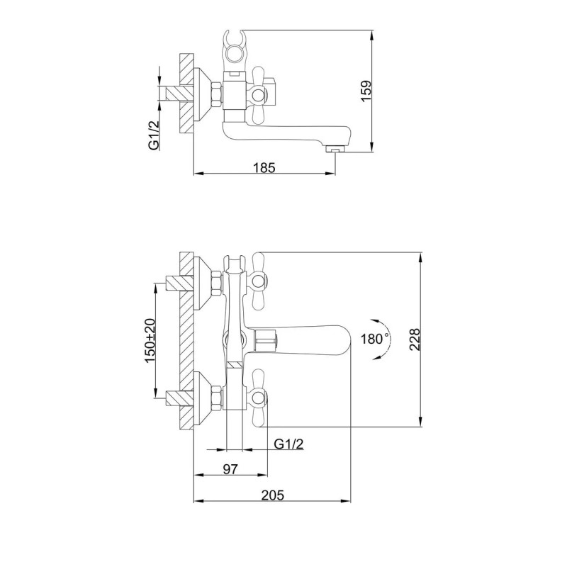 Frap Змішувач для ванни F3025, хром