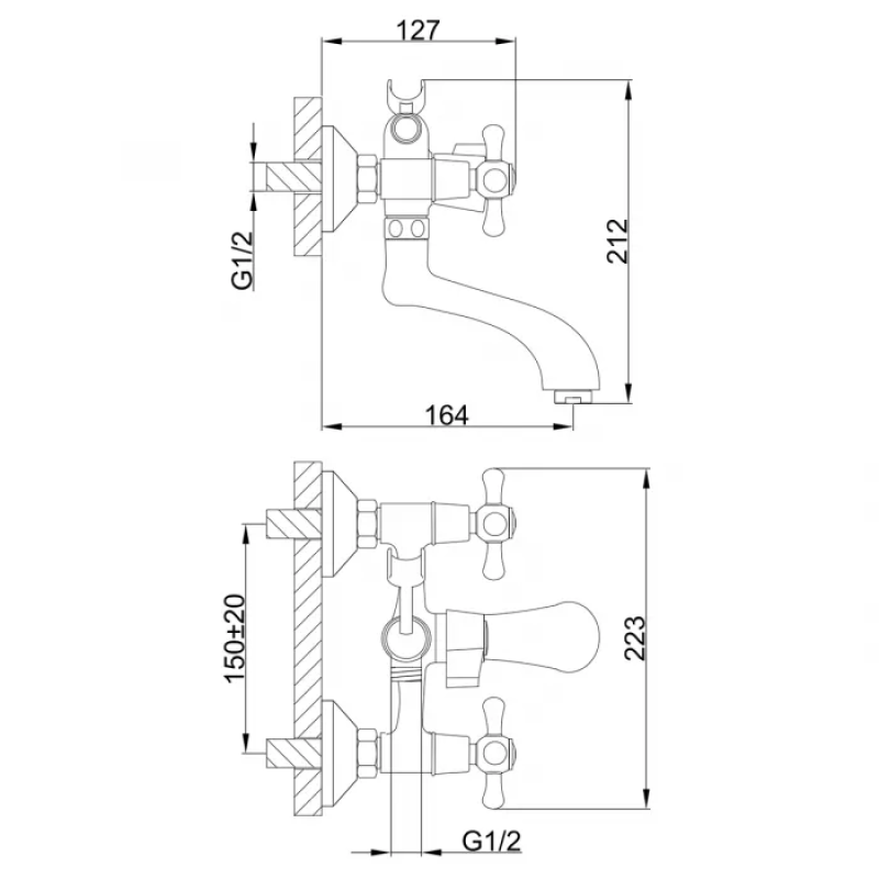 Frap Змішувач для ванни F32732-B, хром