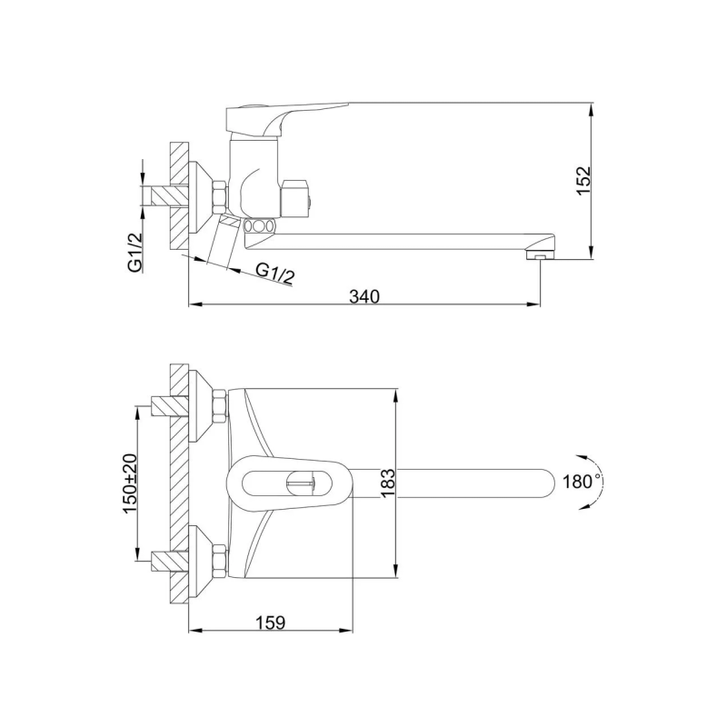 Frap Змішувач для ванни F22004, хром