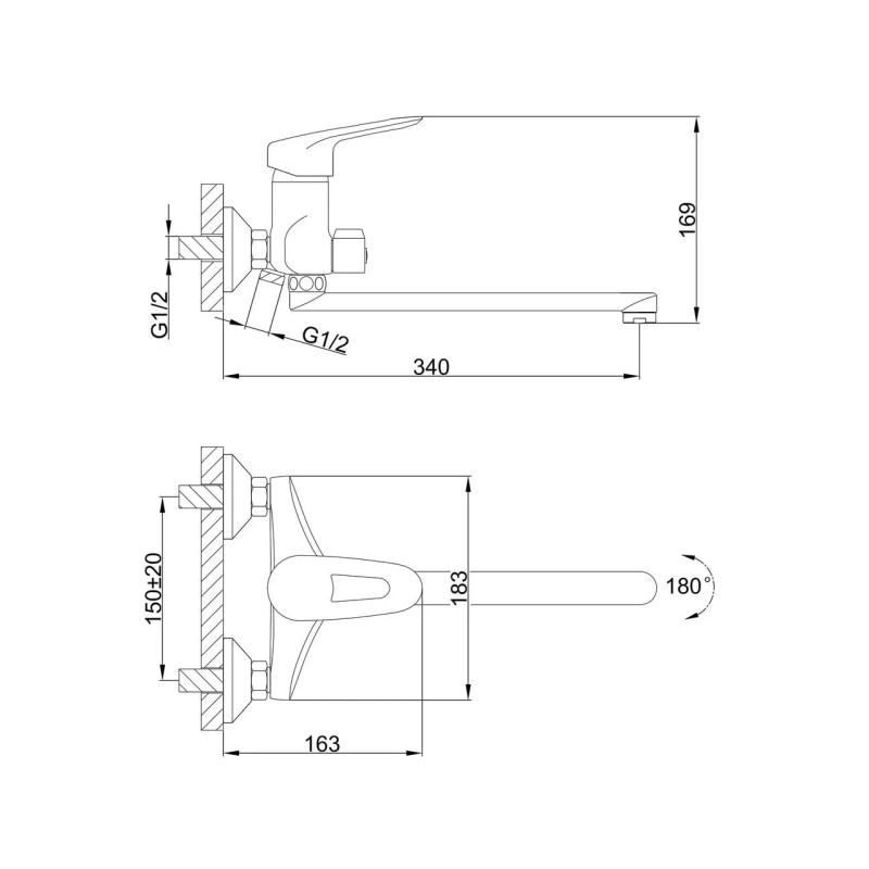 Frap Змішувач для ванни F22007, хром