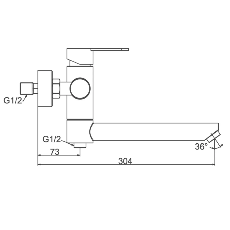 Frap Змішувач для ванни F32801, нержавіюча сталь