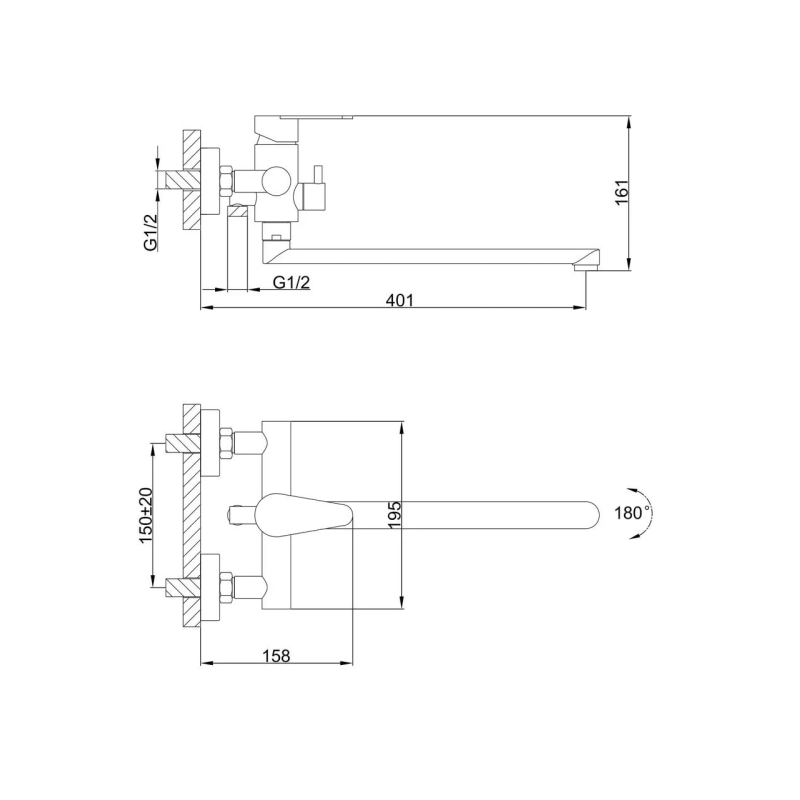 Frap Змішувач для ванни F2248, сатин