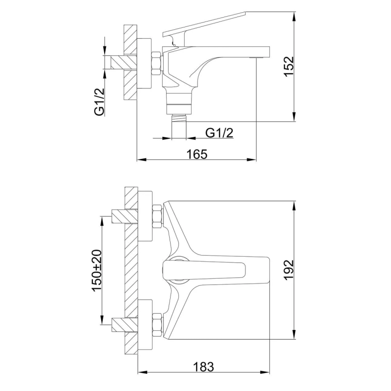 Frap Змішувач для ванни F3257, чорний/хром