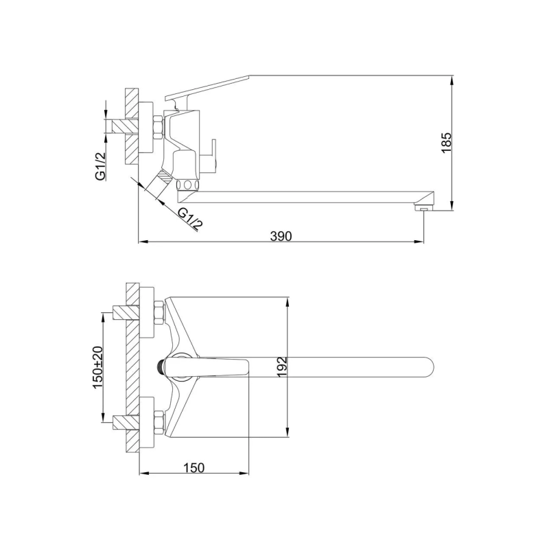 Frap Змішувач для ванни F2258, білий/хром