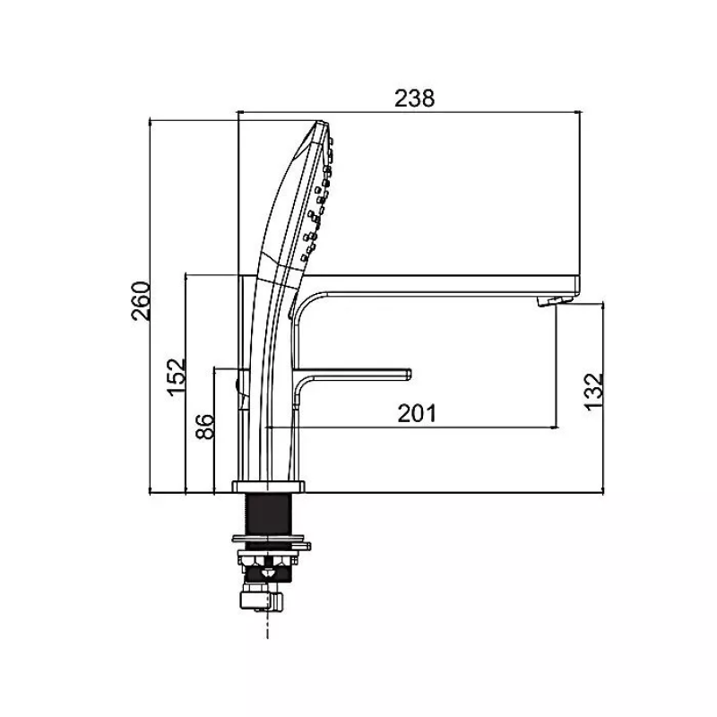 GAPPO Змішувач для ванни на борт G1117-8, білий/хром