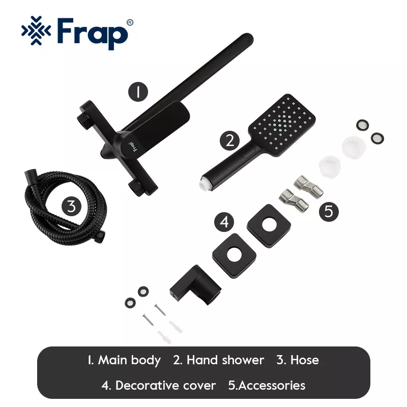 Frap Змішувач для ванни F2262, чорний