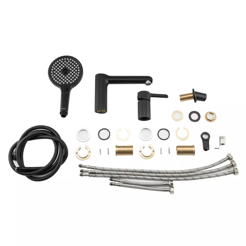 GAPPO Змішувач для ванни на борт G1103-6, чорний/хром