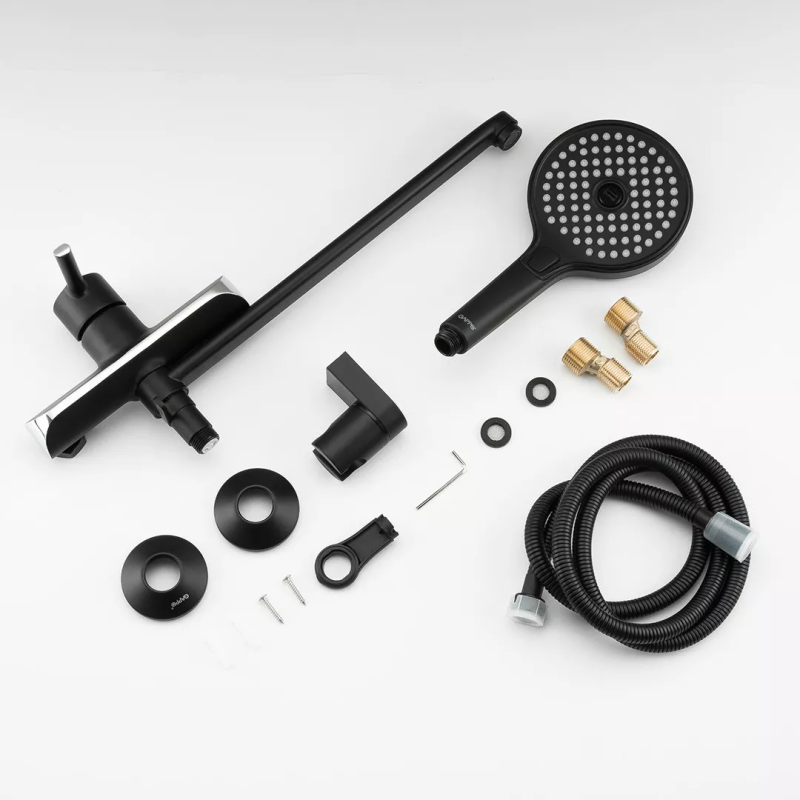 GAPPO Змішувач для ванни G2203-6, чорний/хром