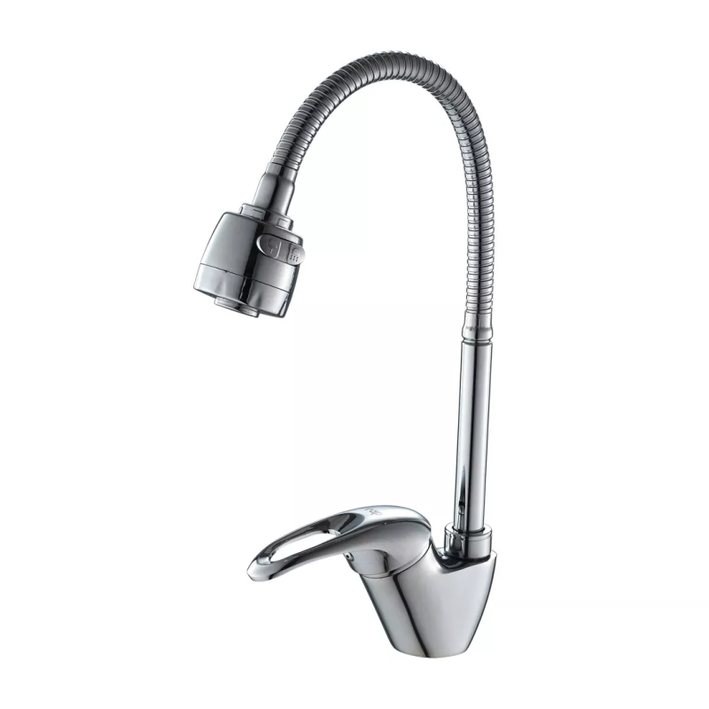 Frap Змішувач для кухні F4303 з гнучким виливом, хром