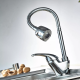 Frap Змішувач для кухні F4303 з гнучким виливом, хром