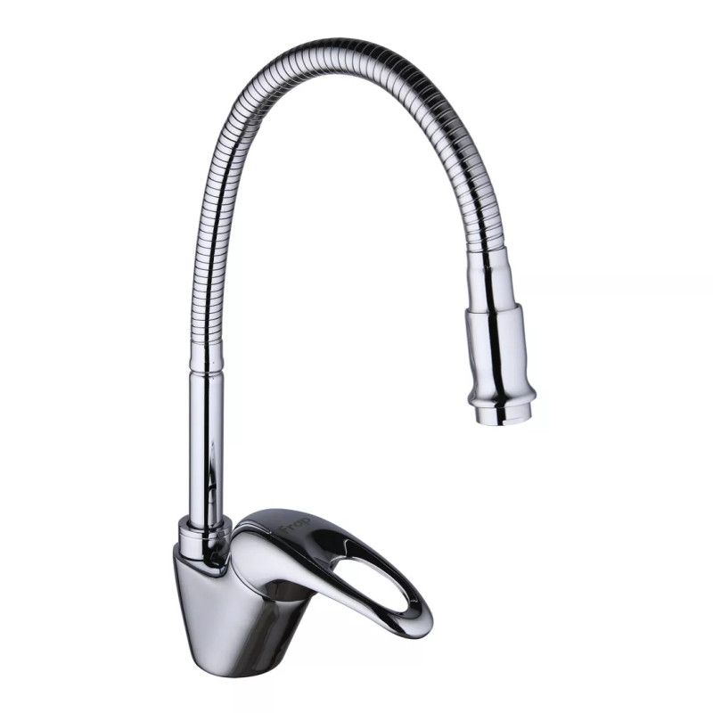 Frap Змішувач для кухні F4303-1 з гнучким виливом, хром