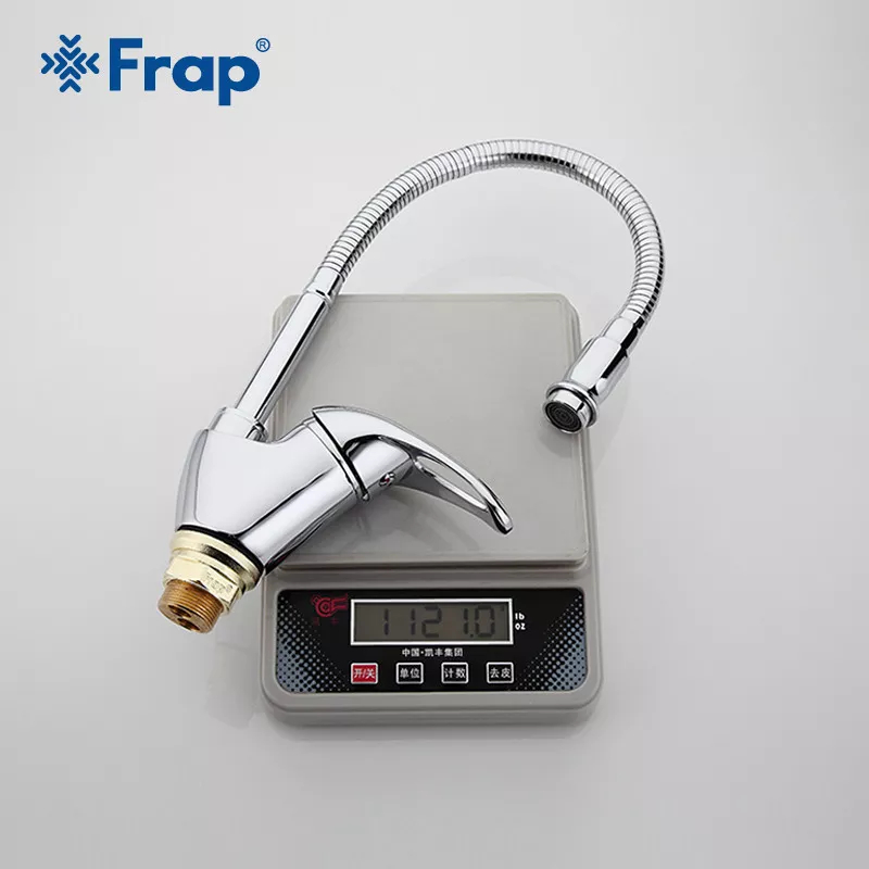 Frap Змішувач для кухні F4303-1 з гнучким виливом, хром