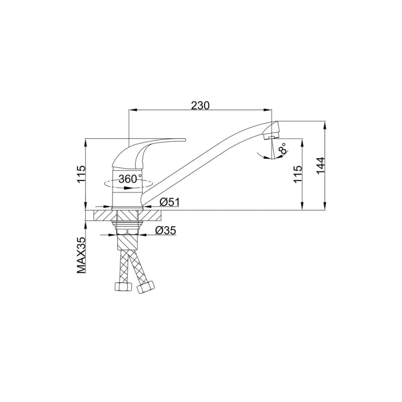 Frap Змішувач для кухні F4903, хром