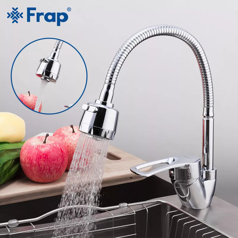 Frap Змішувач для кухні F43701-B з гнучким виливом, хром