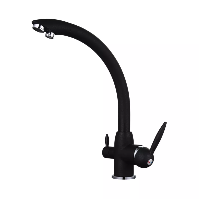 Frap Змішувач для кухні на дві води F4399-7, чорний