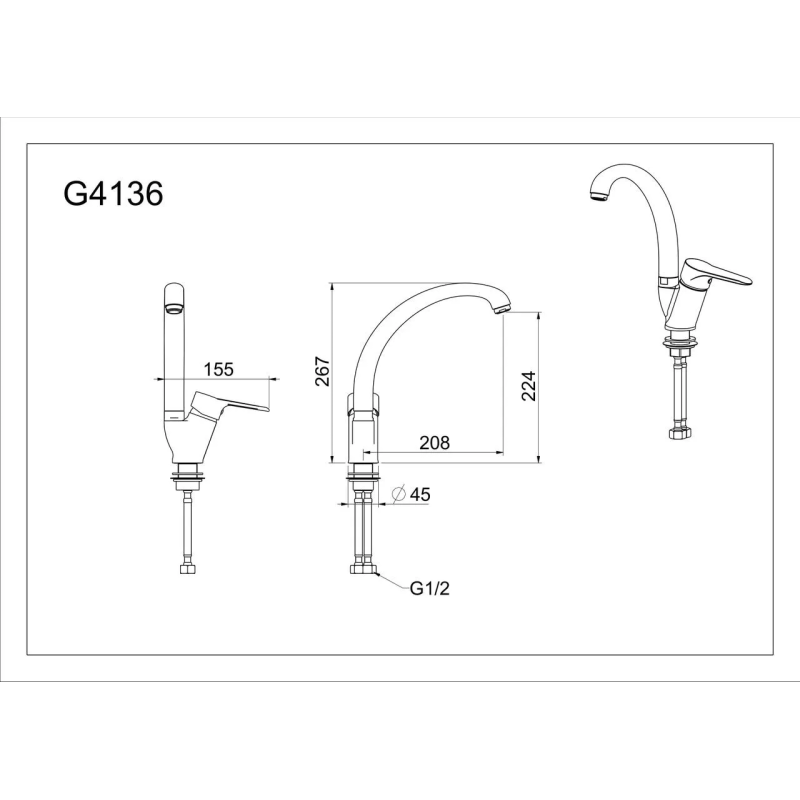 GAPPO Змішувач для кухні G4136