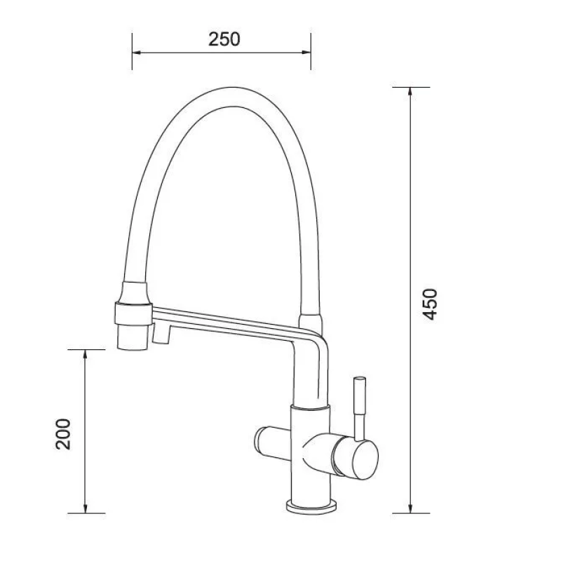GAPPO Змішувач для кухні на дві води G4398-7 з гнучким виливом, чорний/хром