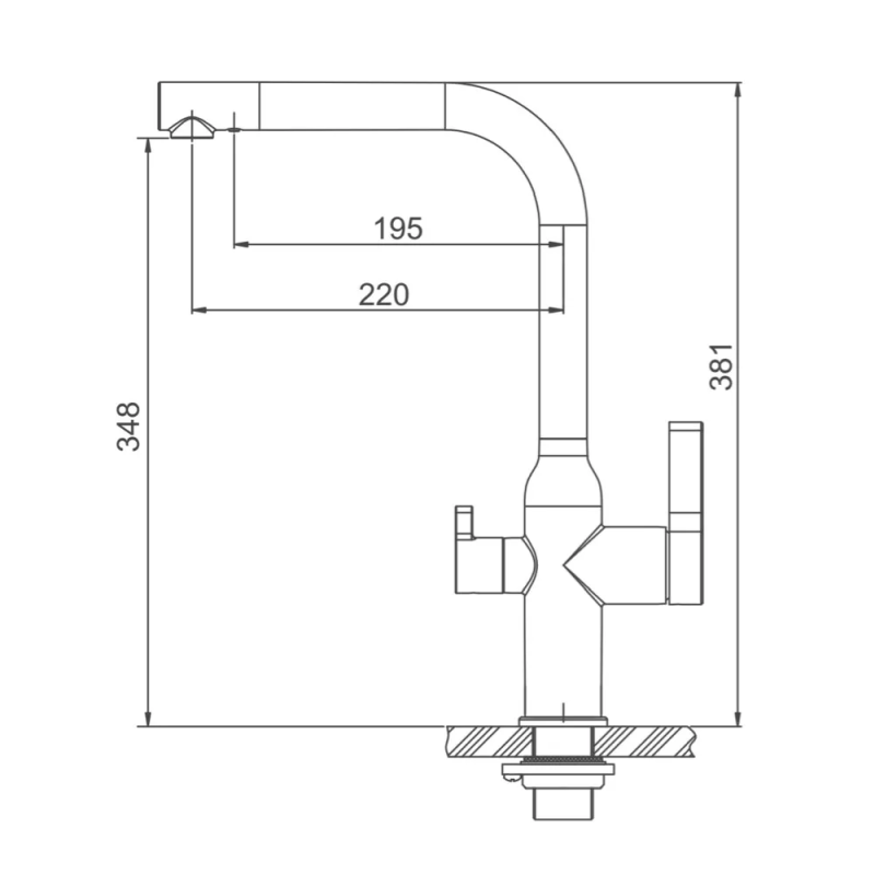 GAPPO Змішувач для кухні на дві води G4399-4, сатин