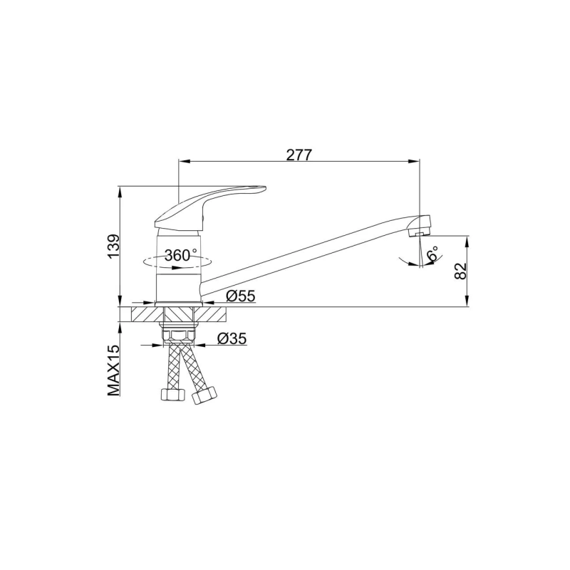 Frap Змішувач для кухні F4921, хром