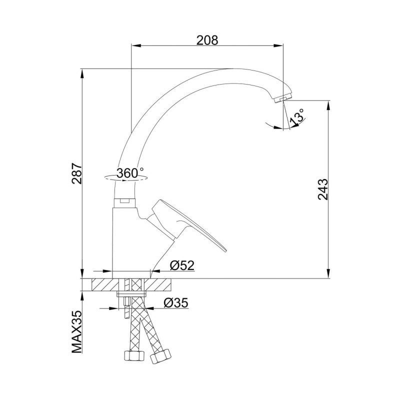 Frap Змішувач для кухні F4166-10, світло-бежевий