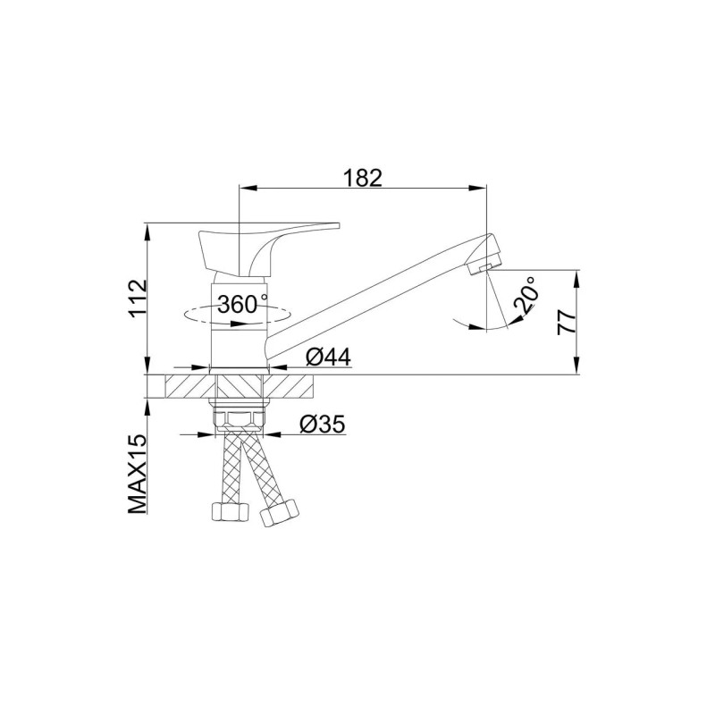 Frap Змішувач для кухні F4514-2-B, хром