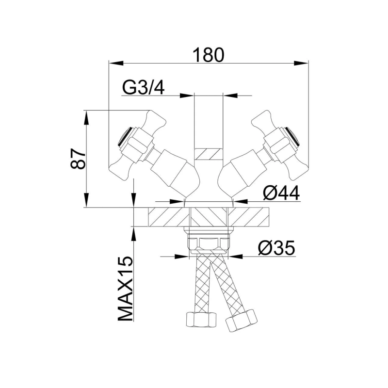 Frap Корпус кухонного змішувача F4424 під гнучкий вилив, хром