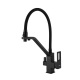 GAPPO Змішувач для кухні на дві води G4317-6 з гнучким виливом, чорний