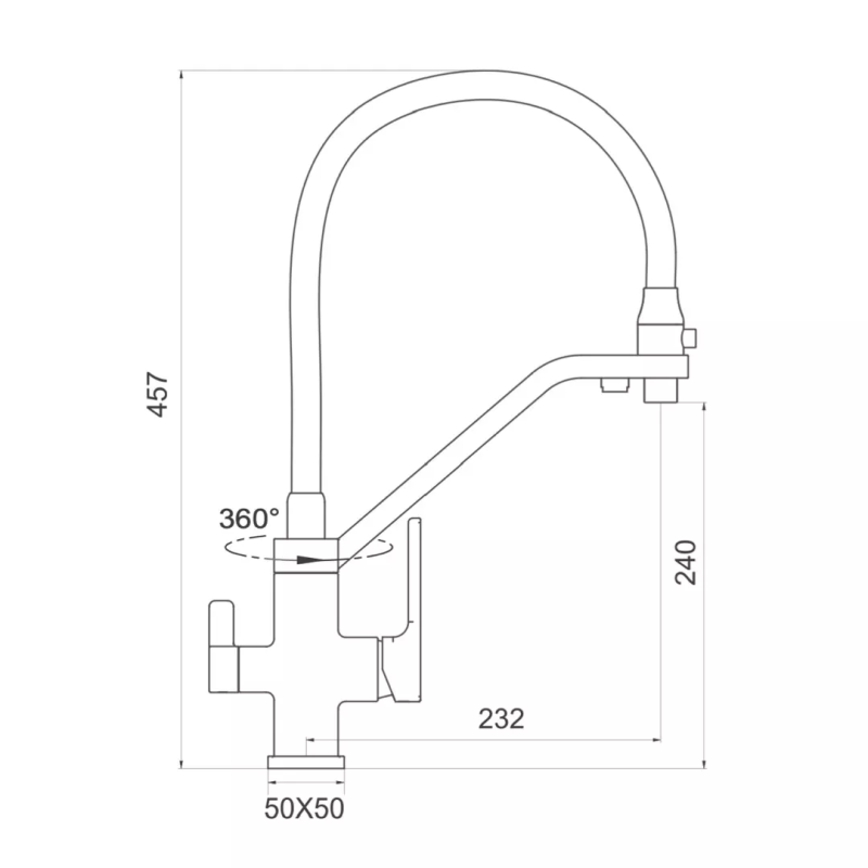 GAPPO Змішувач для кухні на дві води G4317-6 з гнучким виливом, чорний