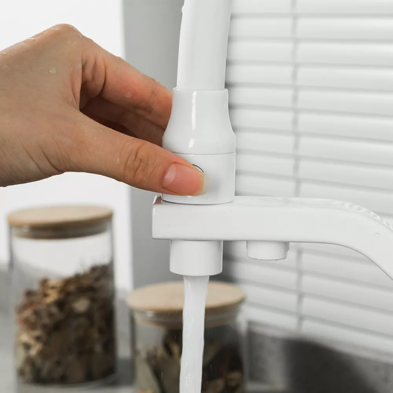 GAPPO Змішувач для кухні на дві води G4317-8 з гнучким виливом, білий