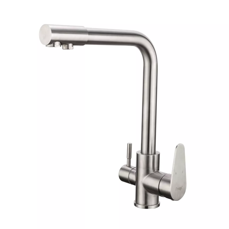 Frap Змішувач для кухні на дві води F4348, сатин