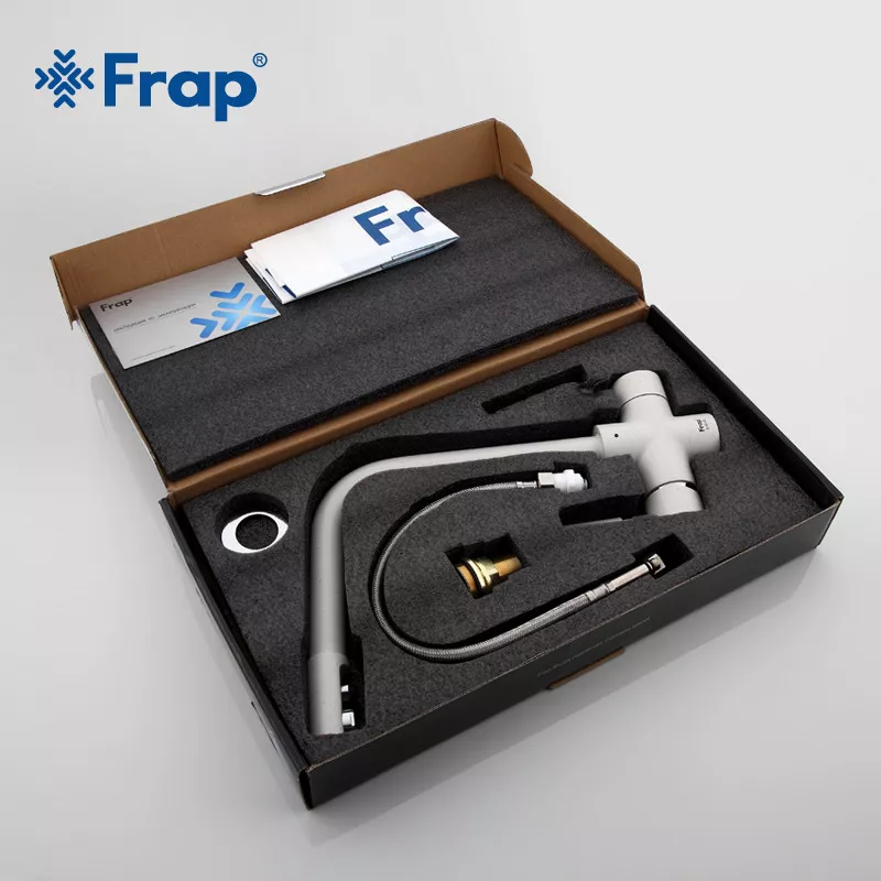 Frap Змішувач для кухні на дві води F4352-8, білий