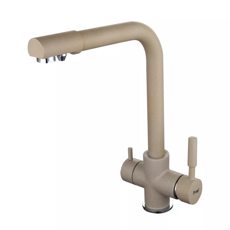 Frap Змішувач для кухні на дві води F4352-20, бежевий