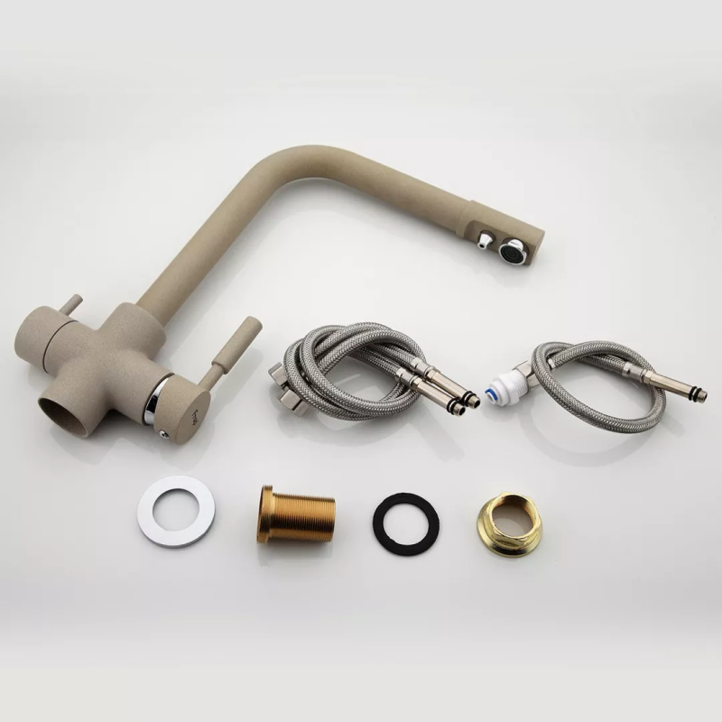 Frap Змішувач для кухні на дві води F4352-20, бежевий