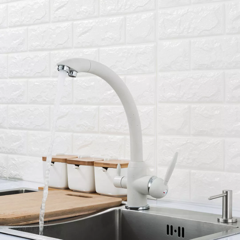 Frap Змішувач для кухні на дві води F4399-8, білий