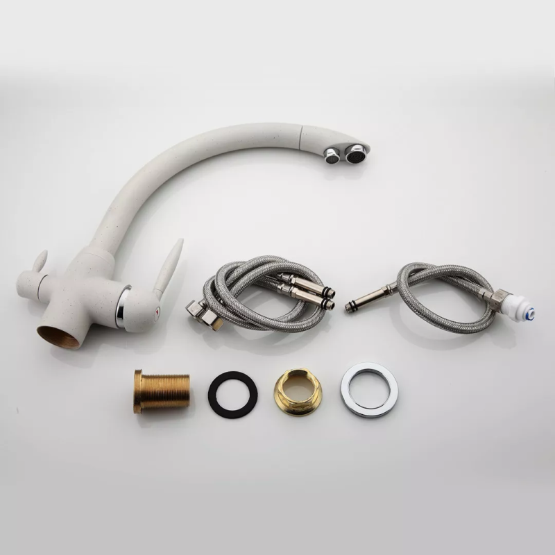 Frap Змішувач для кухні на дві води F4399-8, білий