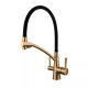 GAPPO Змішувач для кухні на дві води G4398-1 з гнучким виливом, чорний/бронза